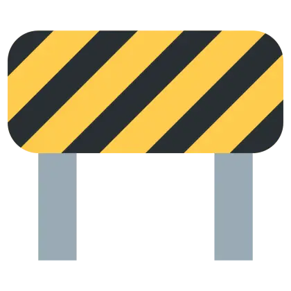 Road Barrier with Yellow and Black Stripes