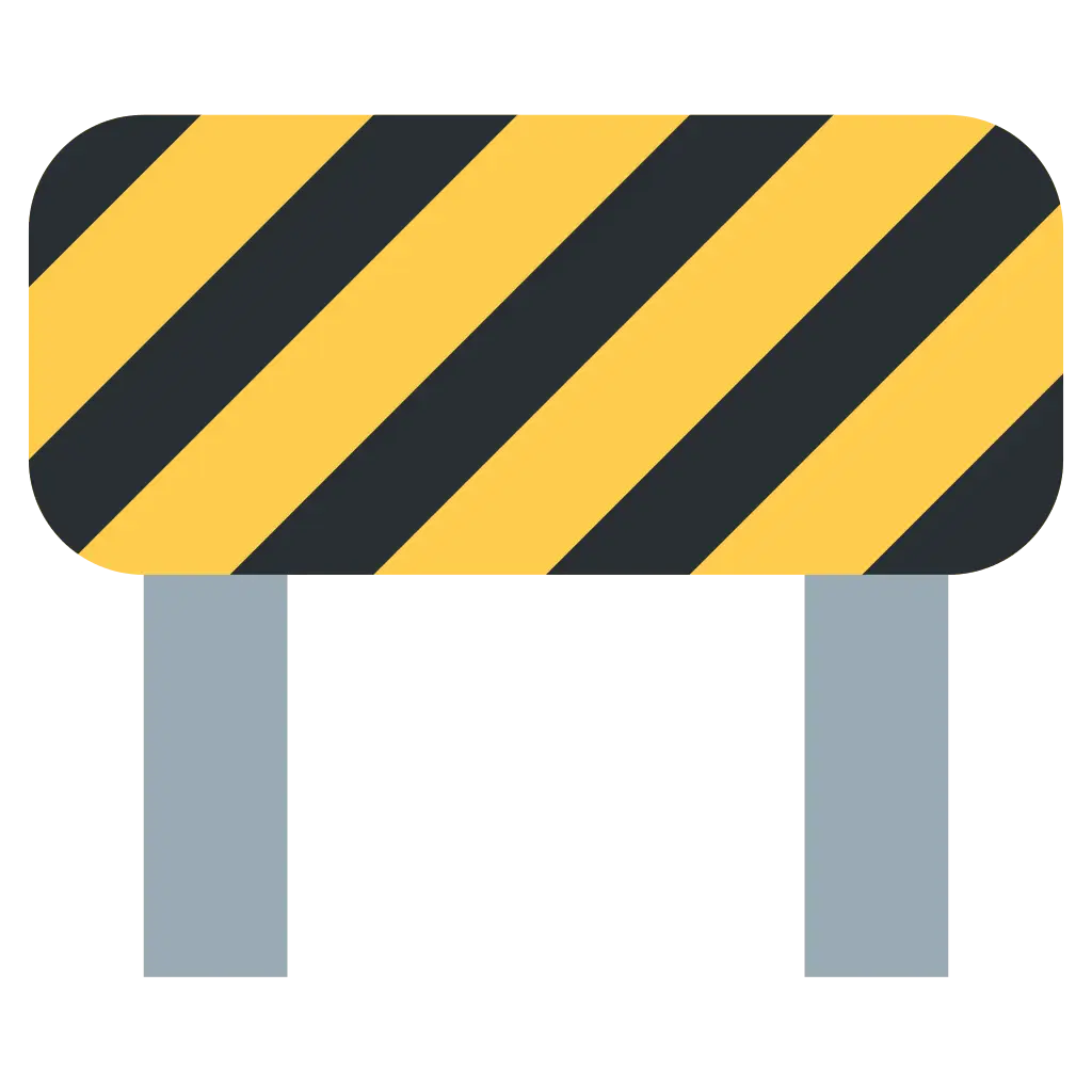 Road Barrier with Yellow and Black Stripes
