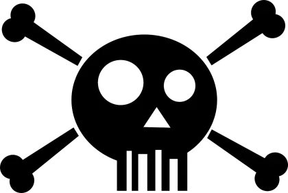 Black Skull and Crossbones Icon