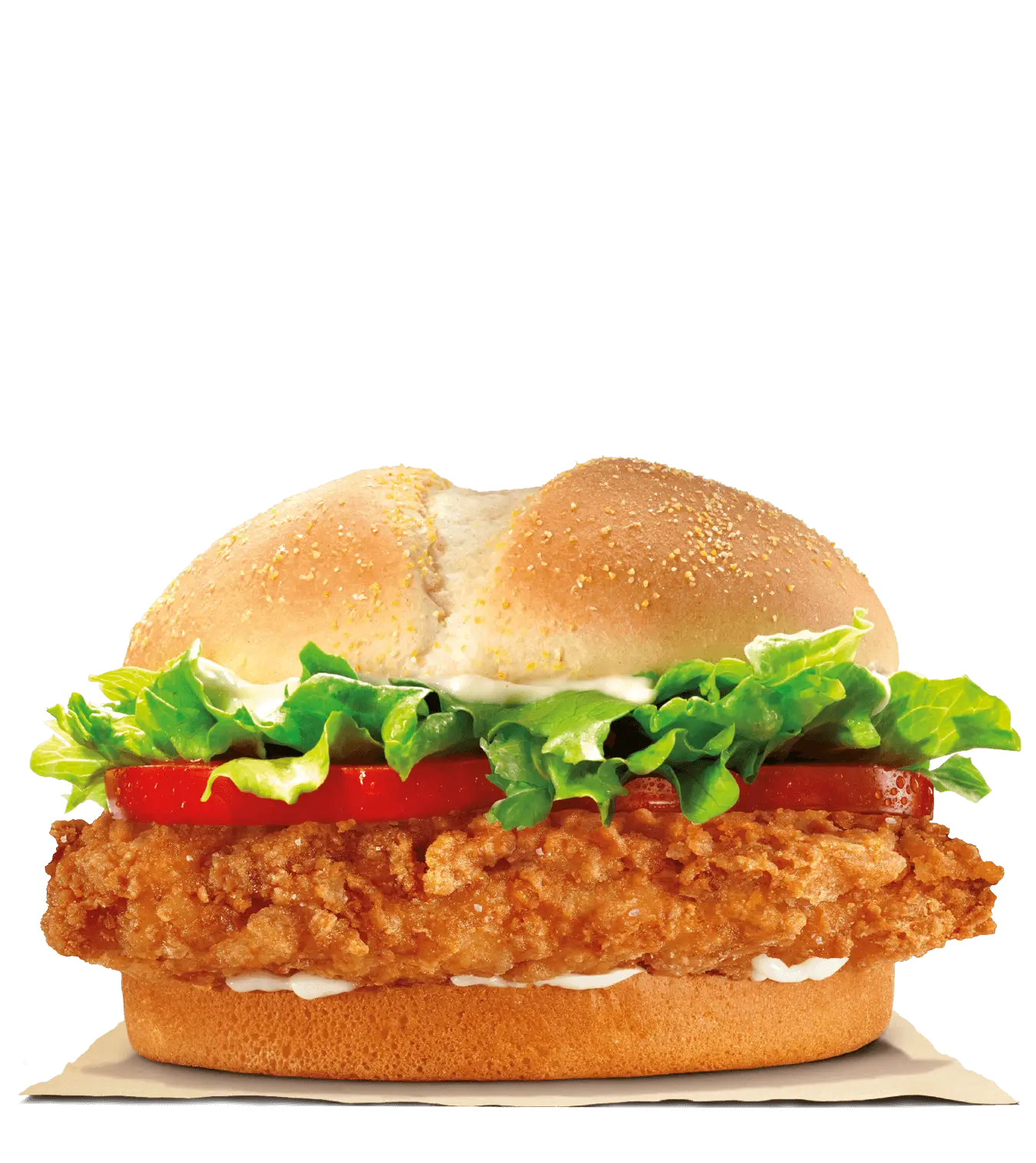 Fried Chicken Sandwich with Lettuce and Tomato