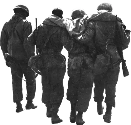 Soldiers Supporting Each Other