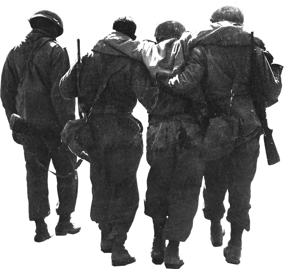 Soldiers Supporting Each Other