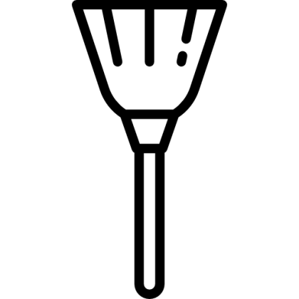 Black Broomstick Line Art