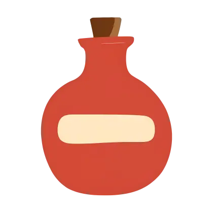 Red Potion Bottle with Cork Stopper