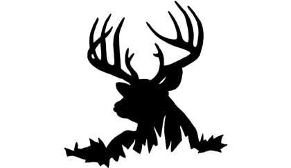 Black Silhouette of a Deer with Antlers