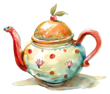 Decorative and Colorful Ceramic Teapot