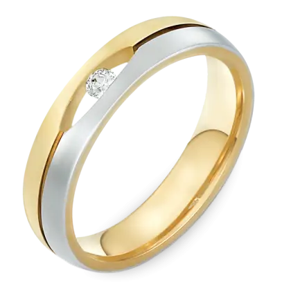Elegant Diamond-Studded Golden Ring