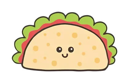 Smiling Taco Cartoon