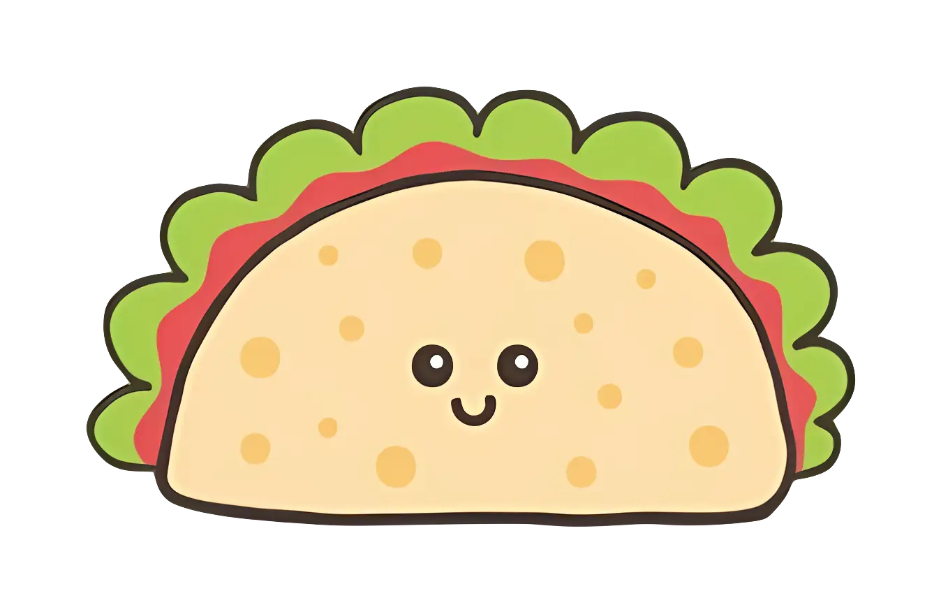 Smiling Taco Cartoon