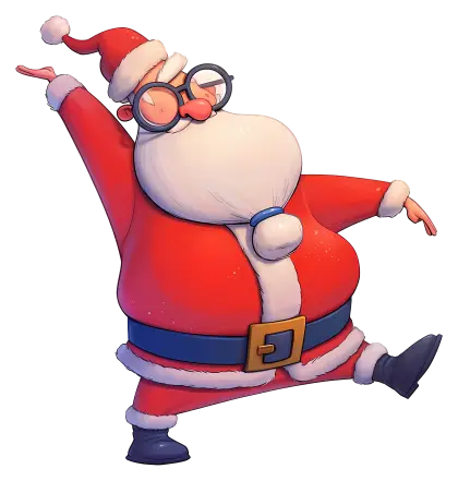 Festive Dancing Santa Cartoon