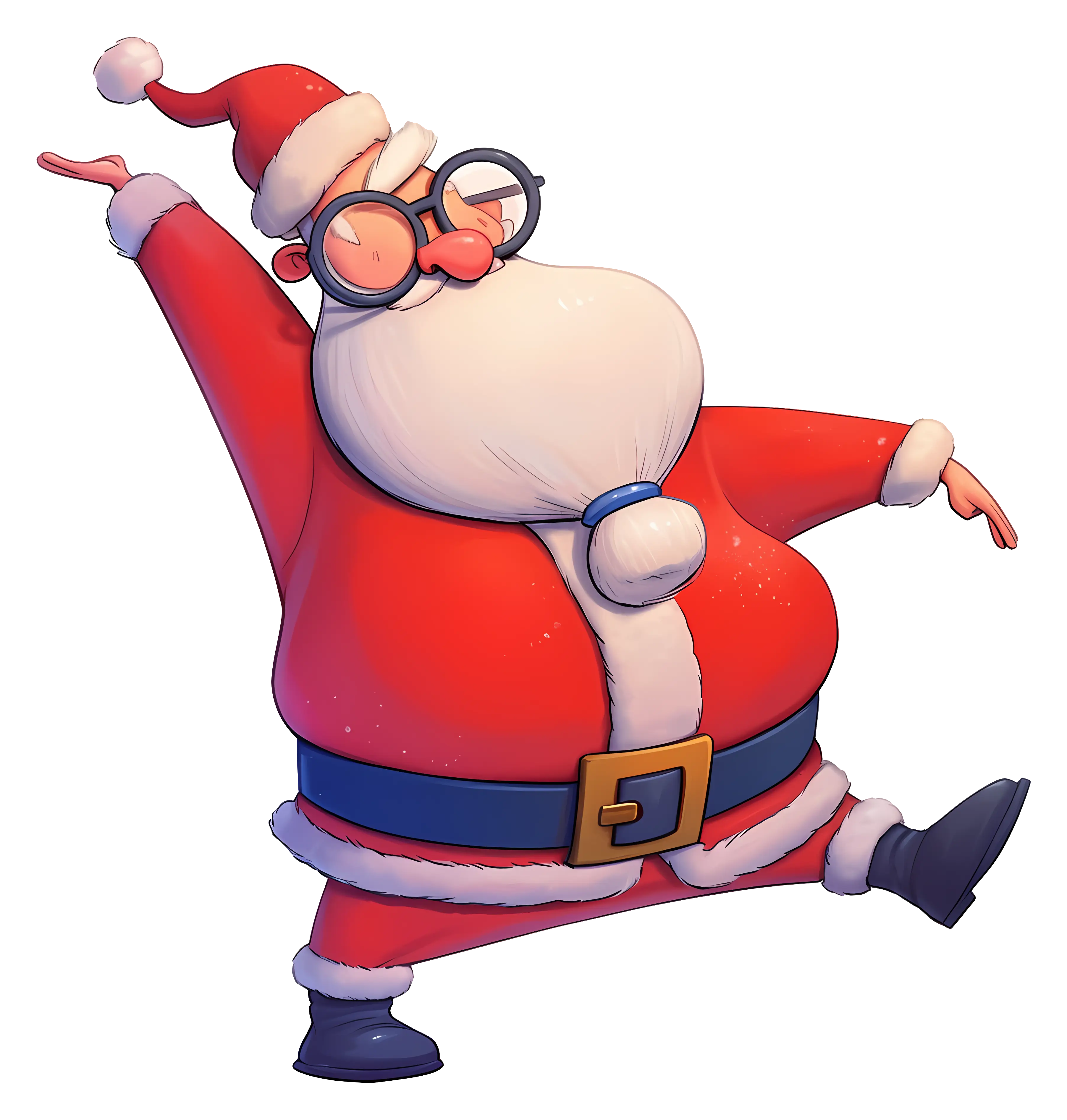 Festive Dancing Santa Cartoon