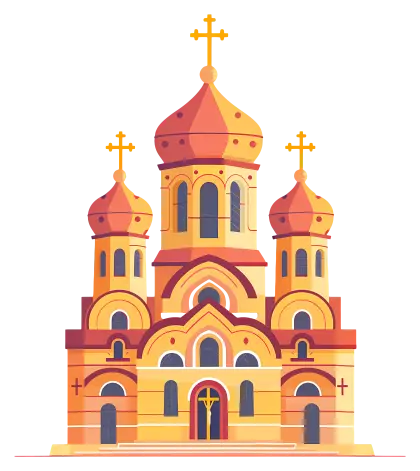 Golden Domed Cathedral Illustration