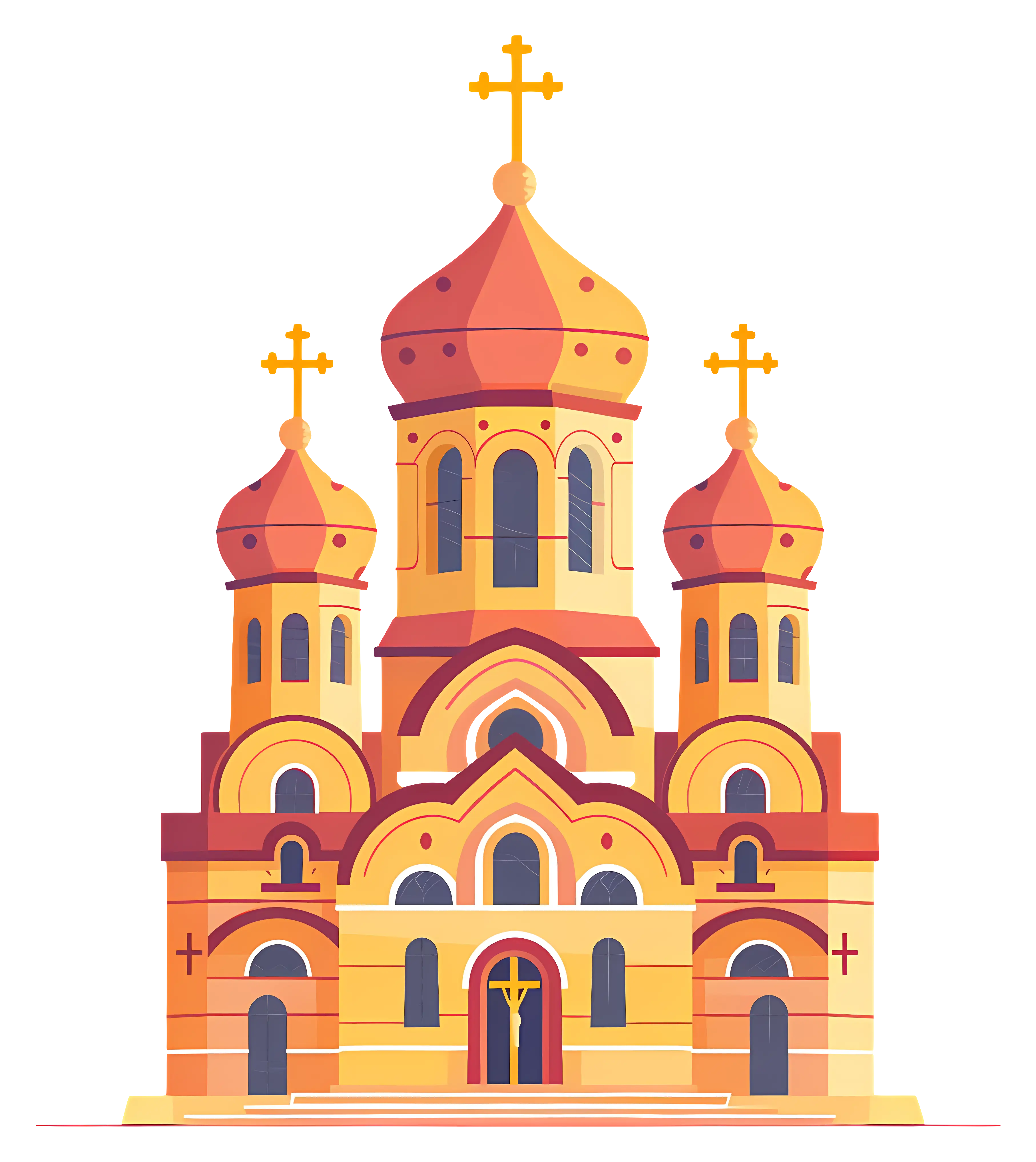 Golden Domed Cathedral Illustration