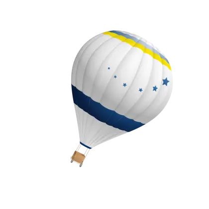 Hot Air Balloon with Star Pattern