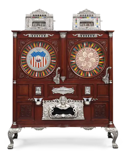 Vintage Slot Machine with Colorful Dials