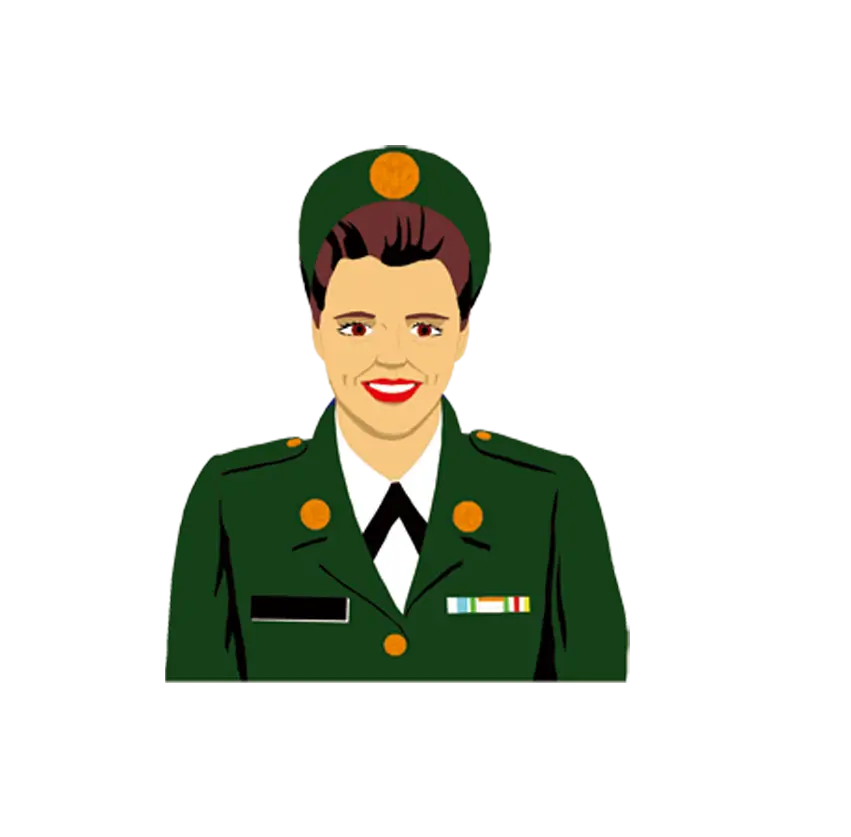 Female Soldier in Uniform