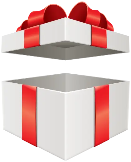 Open Gift Box with Red Ribbon