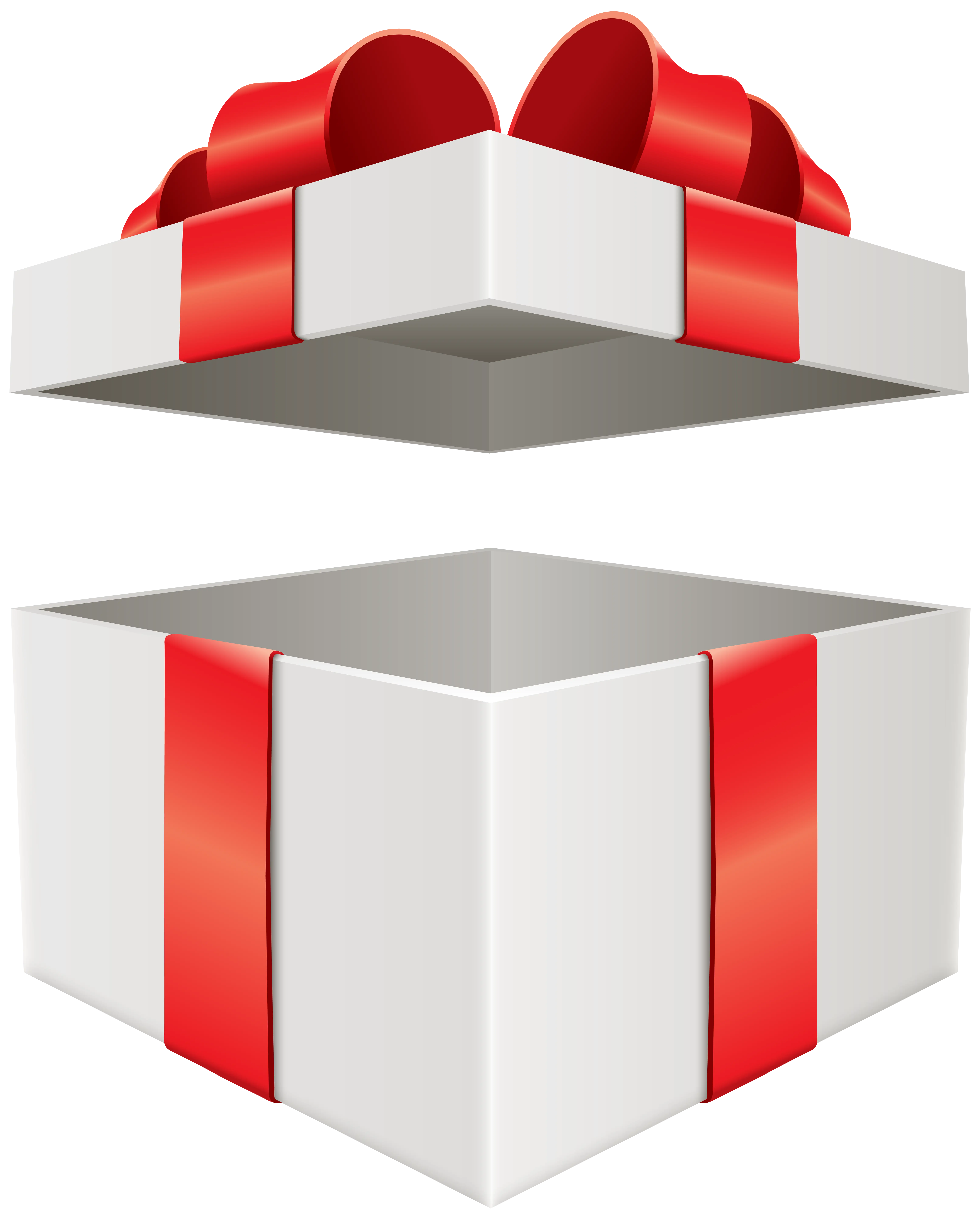Open Gift Box with Red Ribbon