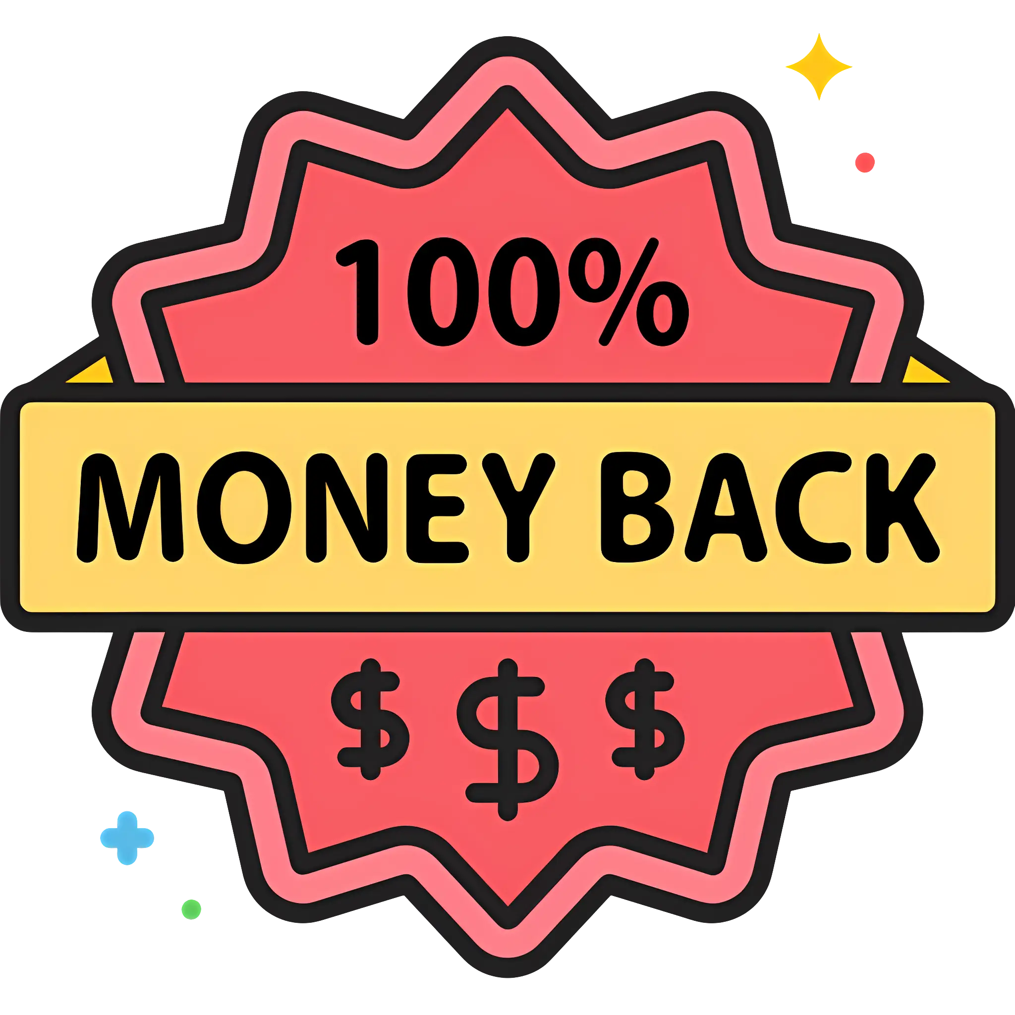 100% Money Back Guarantee Badge