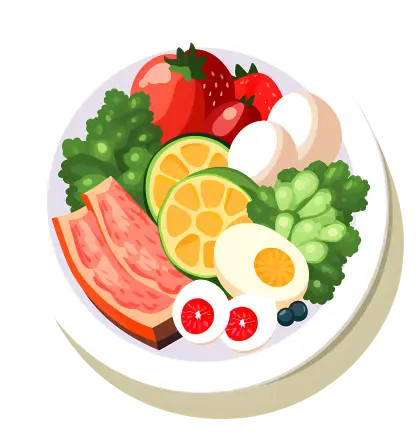 Healthy Fruit Plate with Various Fruits