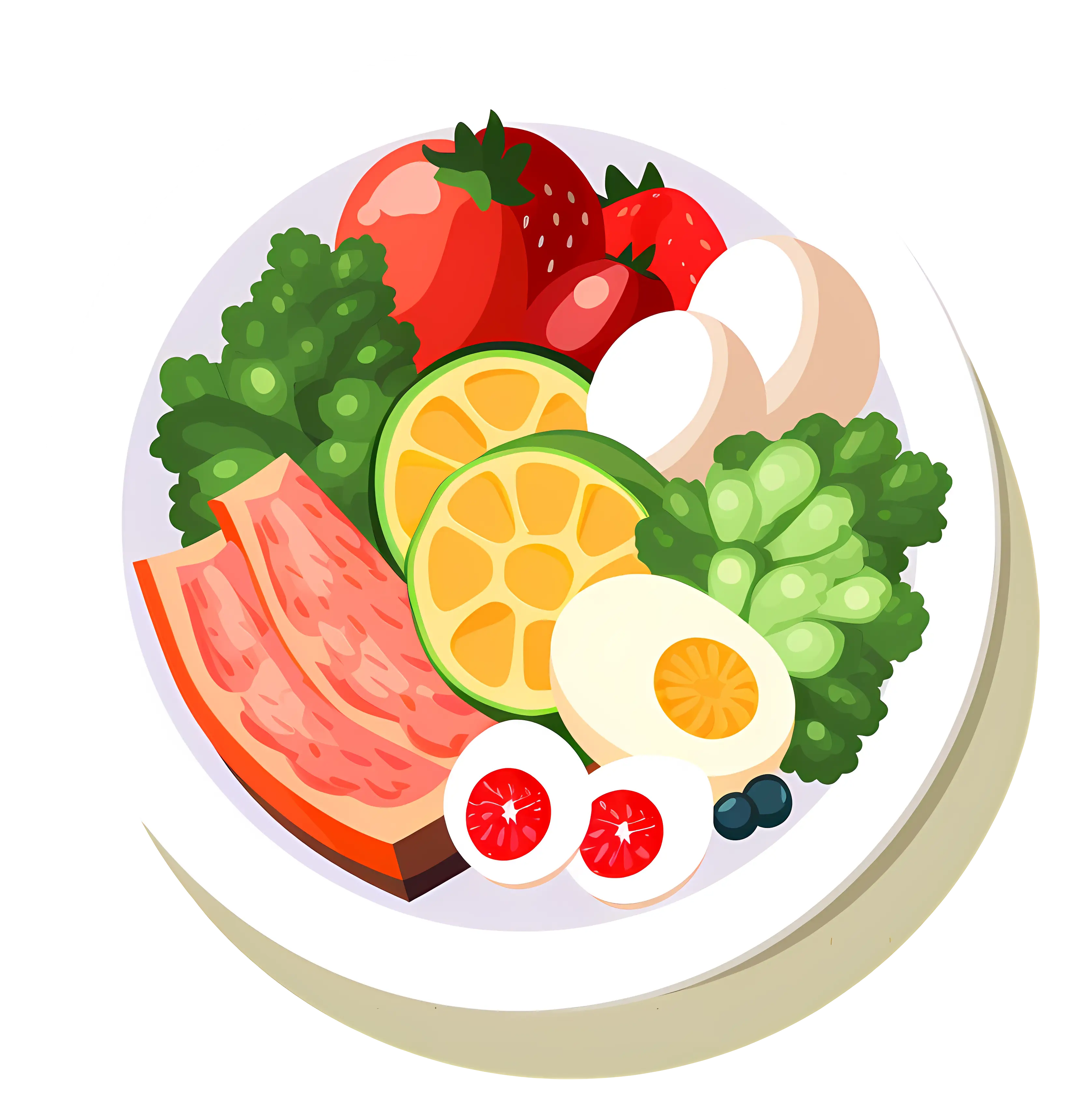 Healthy Fruit Plate with Various Fruits
