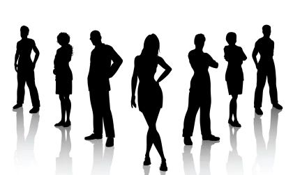 Silhouette of Group of People
