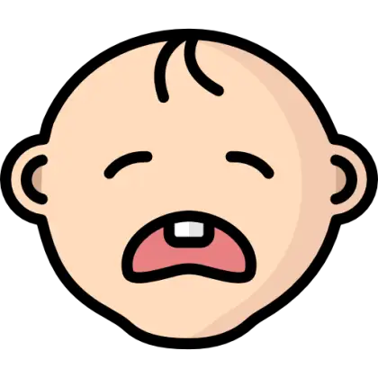 Crying Baby Face Illustration