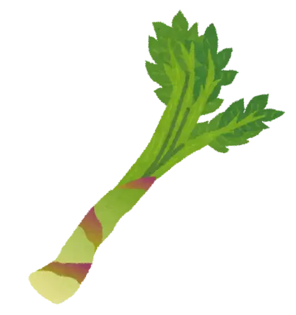 Celery Stalk Illustration in Green Cartoon Style