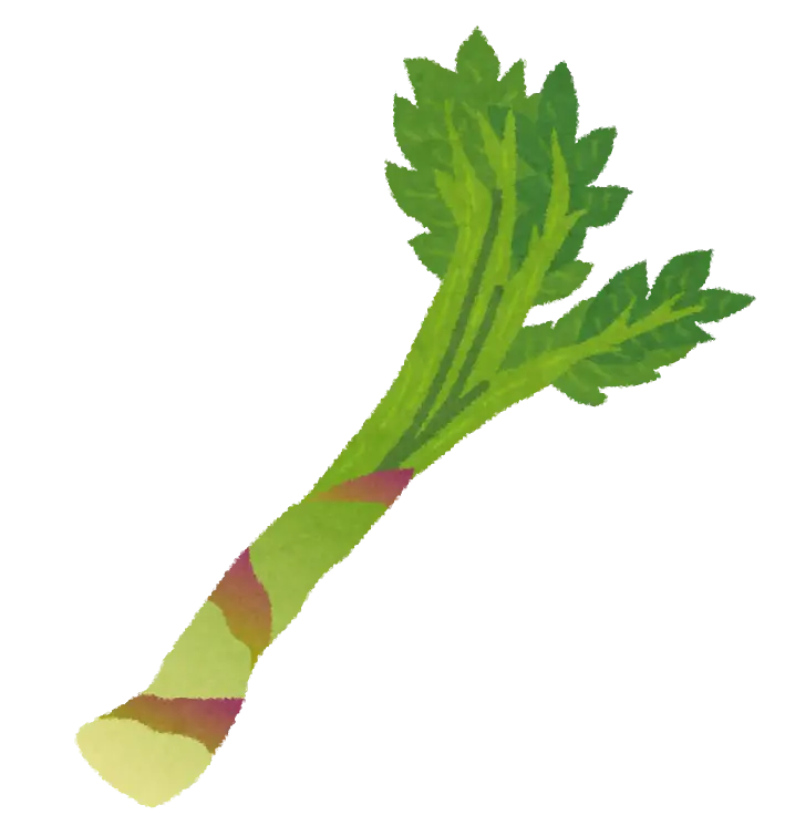 Celery Stalk Illustration in Green Cartoon Style