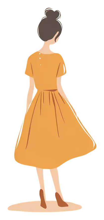 Stylized Woman Wearing Yellow Dress