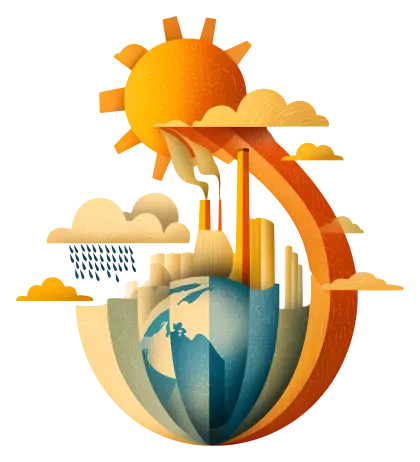 Earth and Sun with Climate Elements