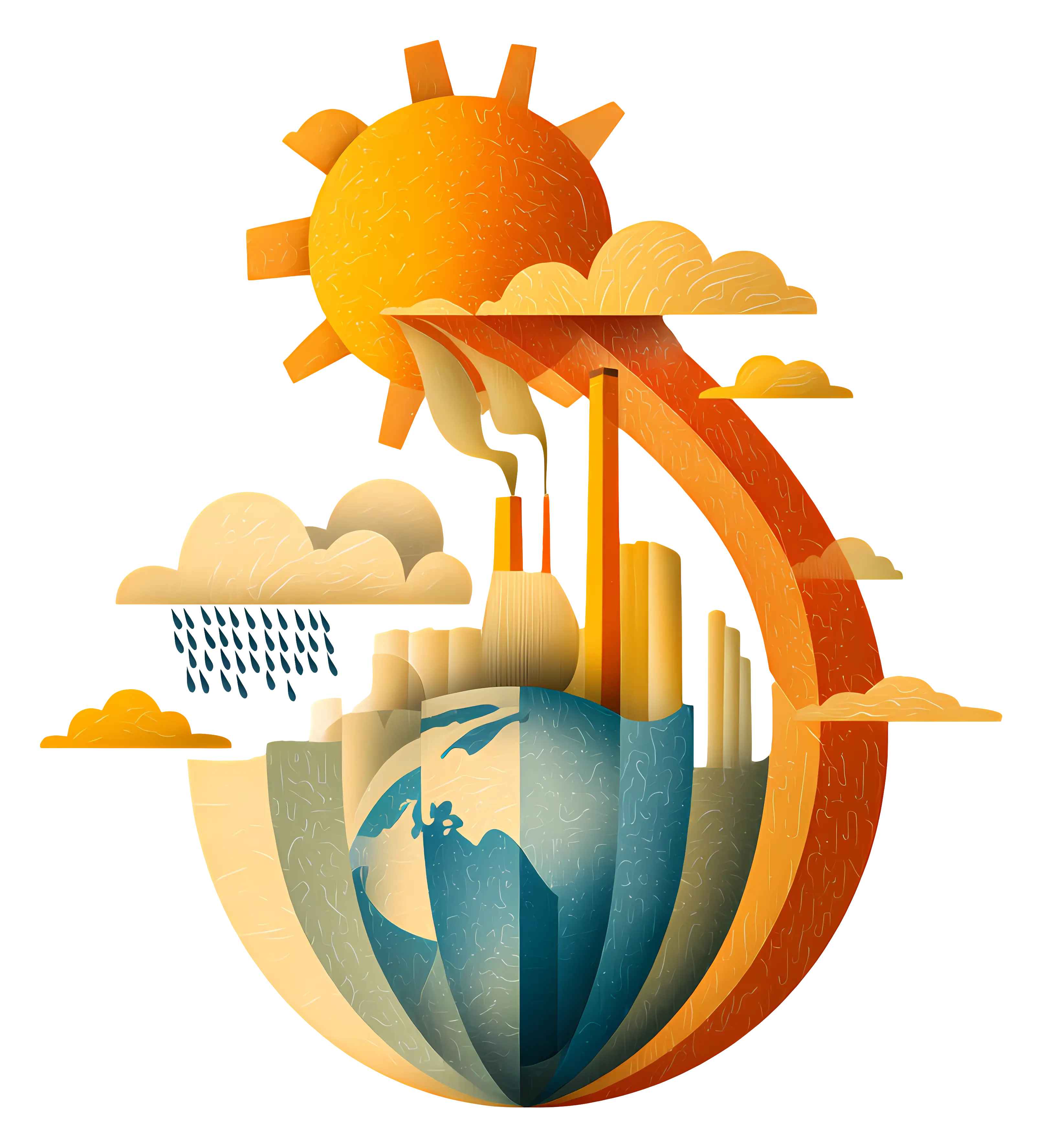 Earth and Sun with Climate Elements