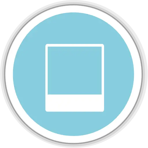 Blue Polaroid Photo Icon