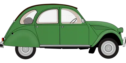 Vintage Green Two-Door Car