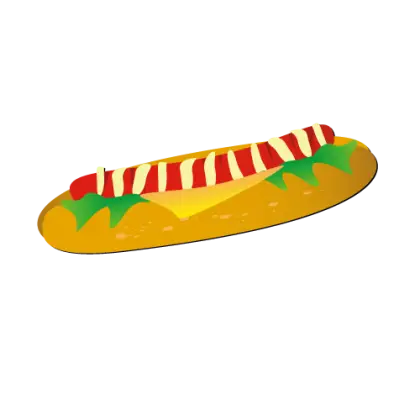 Hot Dog with Ketchup and Mustard Illustration