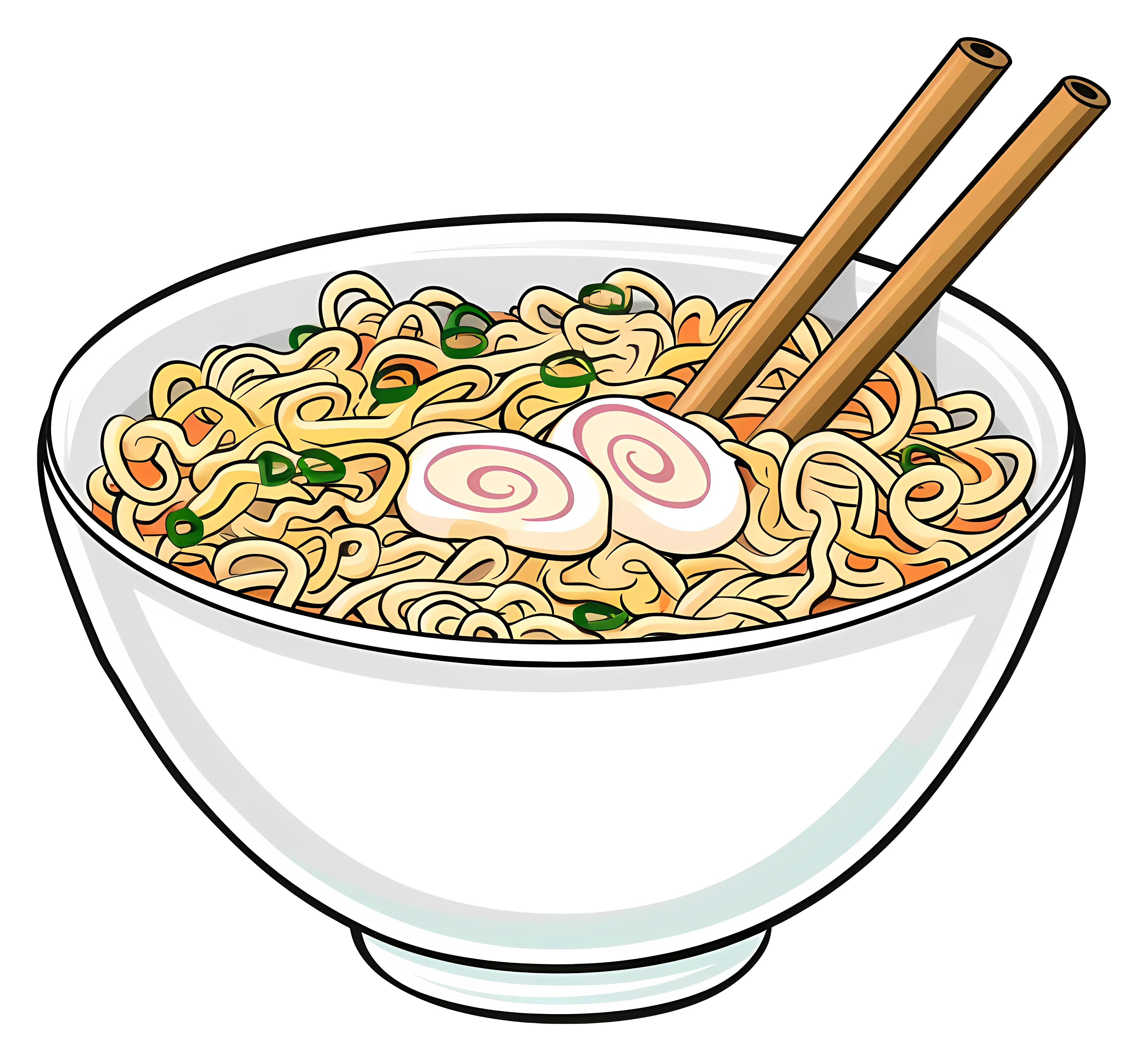 Bowl of Ramen Noodles Illustration
