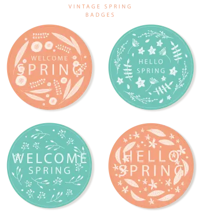 Vintage Spring Welcome Badges