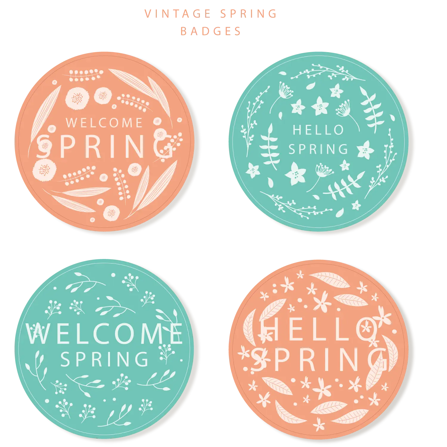 Vintage Spring Welcome Badges