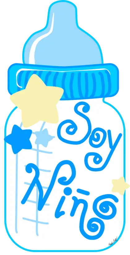 Blue Baby Bottle with Stars