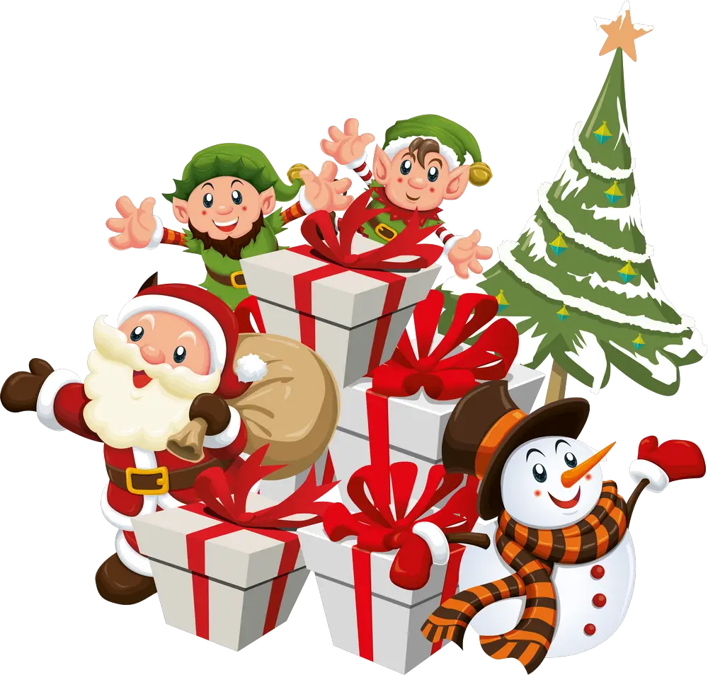 Christmas Characters with Santa and Elves