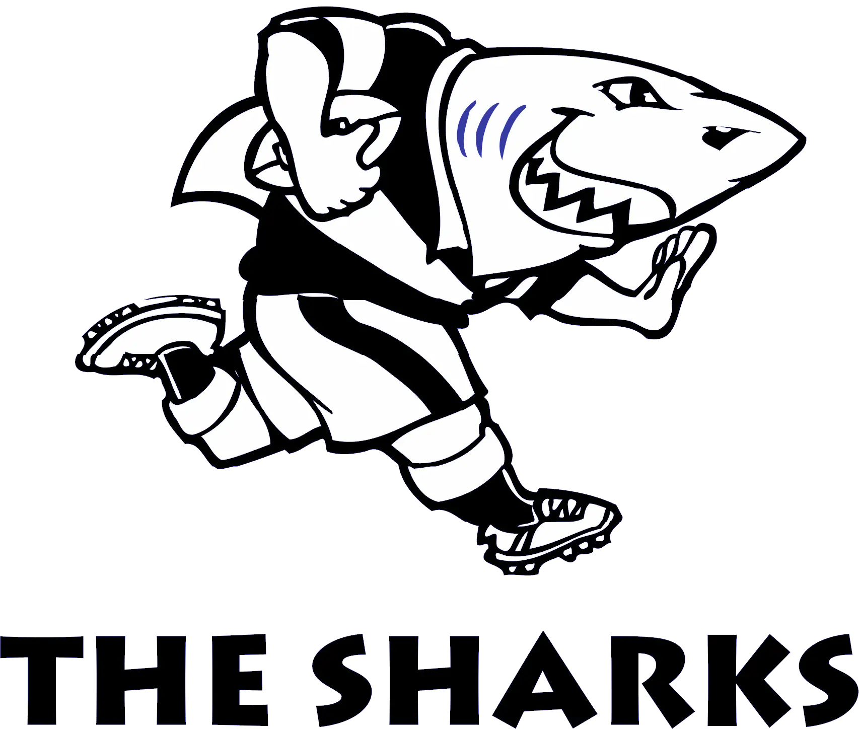 Shark Mascot Running with Football