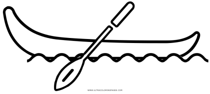 Canoe with Paddle Illustration