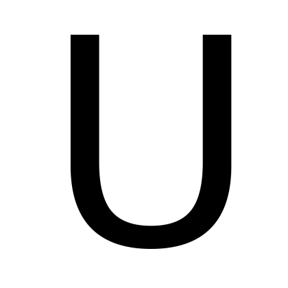 Black Uppercase Letter U