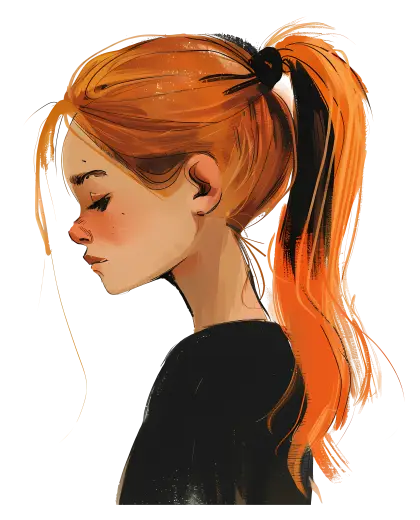 Red-Haired Girl in Profile