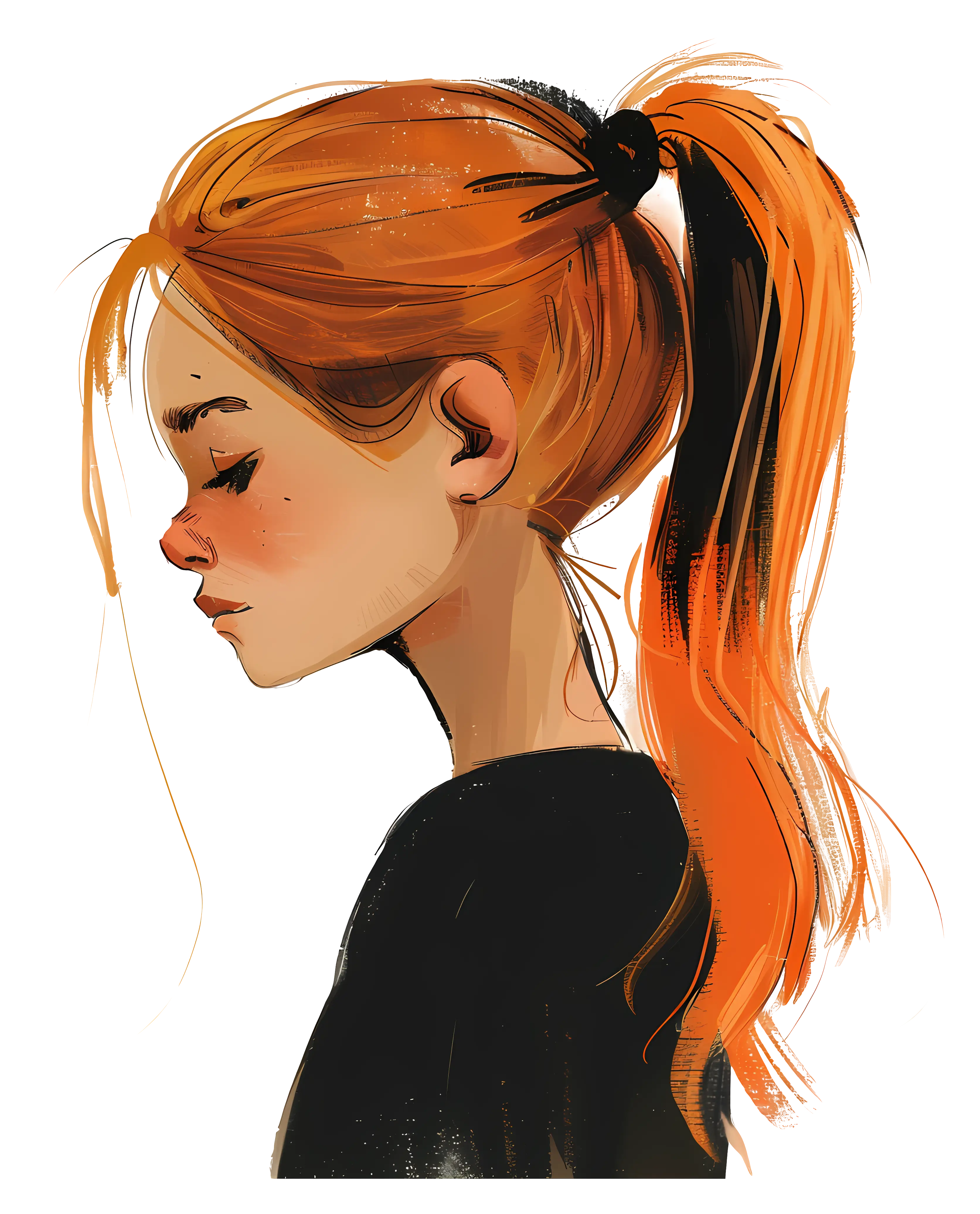 Red-Haired Girl in Profile