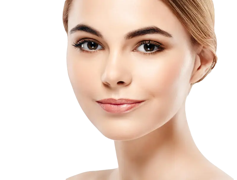 Portrait of a Woman's Face with Beautiful Skin