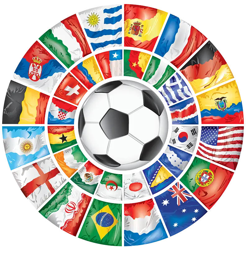 Soccer Ball with International Flags