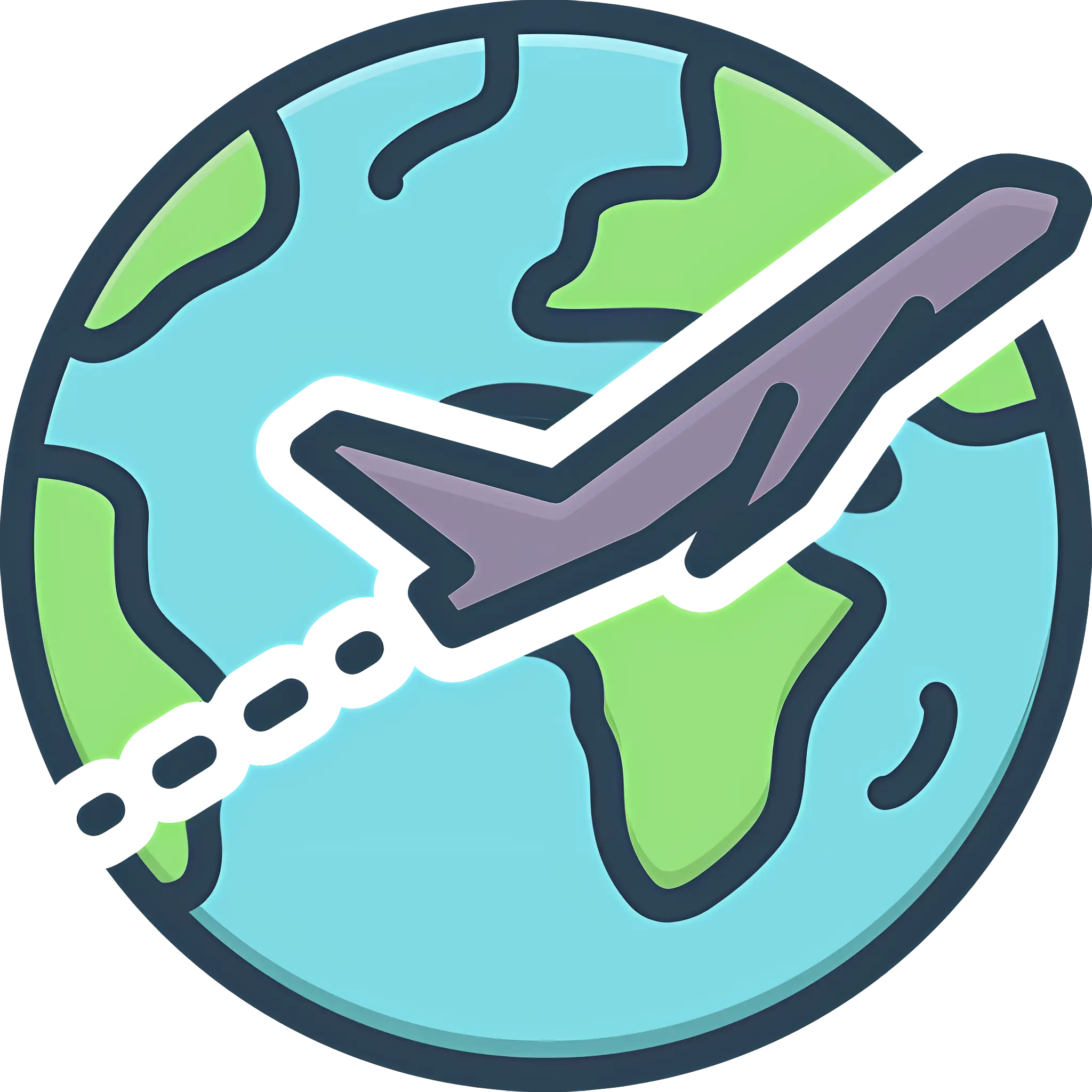 Airplane Flying Around the Globe