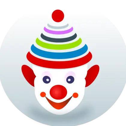 Colorful Cartoon Clown Face