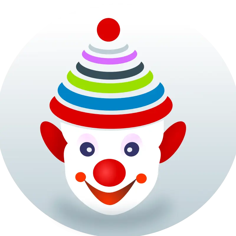 Colorful Cartoon Clown Face